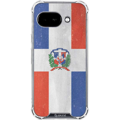 Dominican Republic Flag Distressed Google Pixel 9a Clear Case